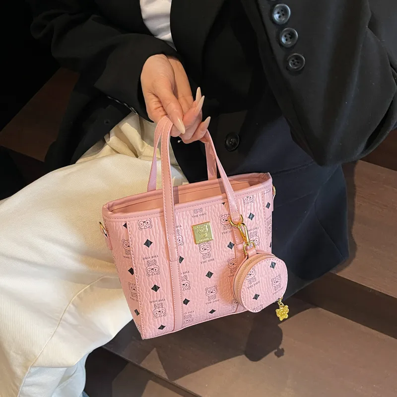 Three Ducklings PU Handbag Women's Ecru/Pink/Brown-5