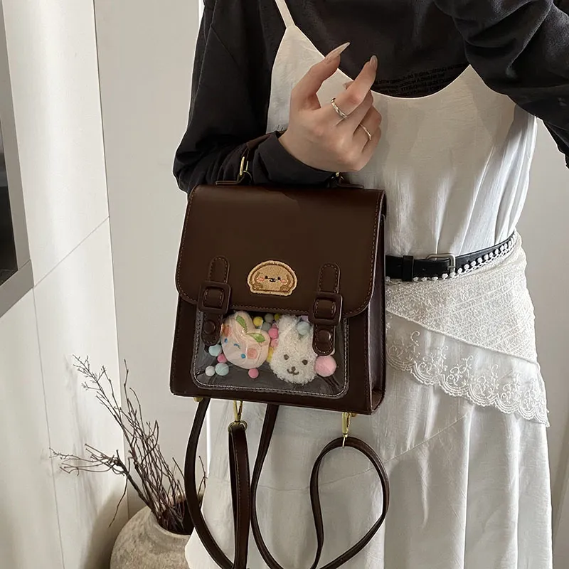 Three Ducklings PU Backpack Regular Women's Ecru/Light Coffee/Coffee/Black-10