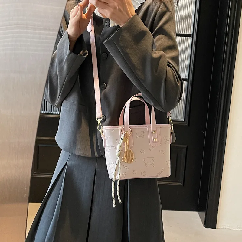 Three Ducklings PU Handbag Women's Ecru/Pink/Brown/Black-7