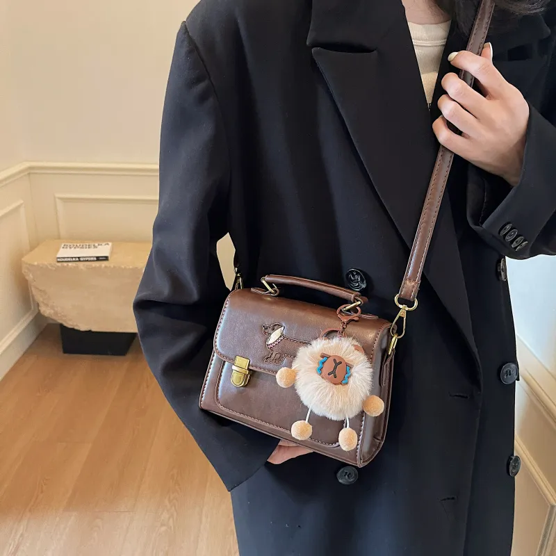 Three Ducklings PU Handbag Women's Ecru/Black/Dark Brown/Coffee-7