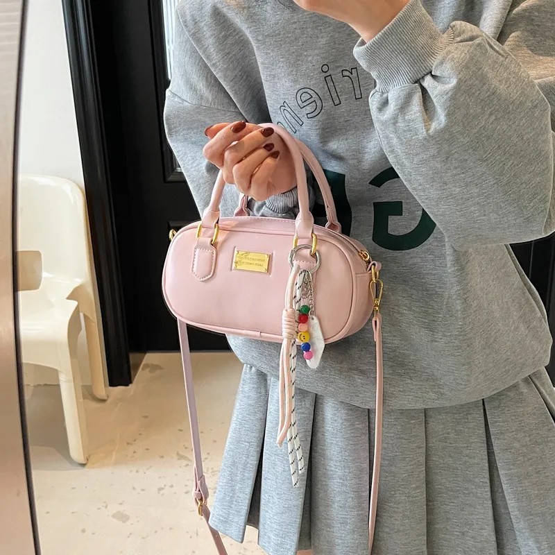 Three Ducklings PU Handbag Women's Ecru/Pink/Green/Black-5