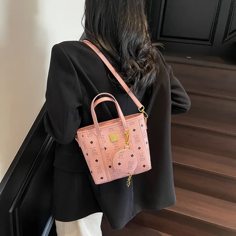 Three Ducklings PU Handbag Women's Ecru/Pink/Brown-7