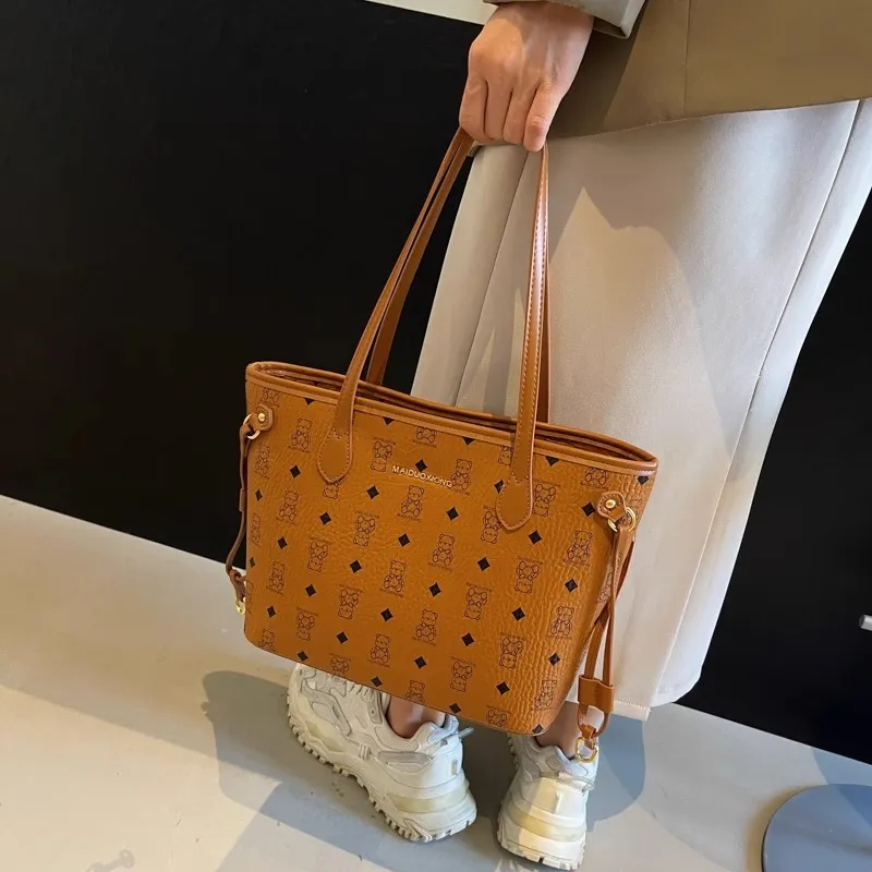 TTaG．baG PU Tote Bag Shopping Bag Crossbody Bag Shoulder Bag Women's Black/White/Pink/Brown/Black White-8