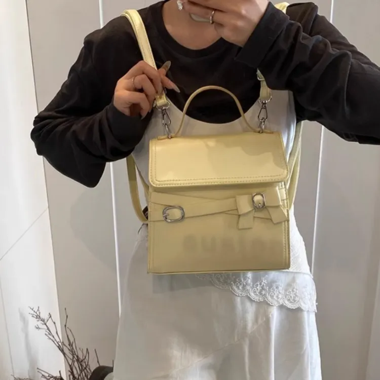 TTaG．baG PU Backpack Regular Women's White/Black/Blue/Pink/Yellow-17