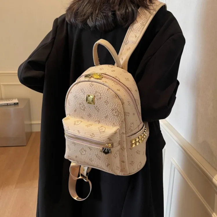 TTaG．baG PU Backpack Regular Women's Black/Pink/Brown/Khaki-1