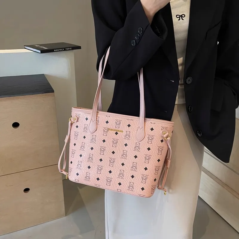TTaG．baG PU Tote Bag Shopping Bag Crossbody Bag Shoulder Bag Women's Black/White/Pink/Brown/Black White-3