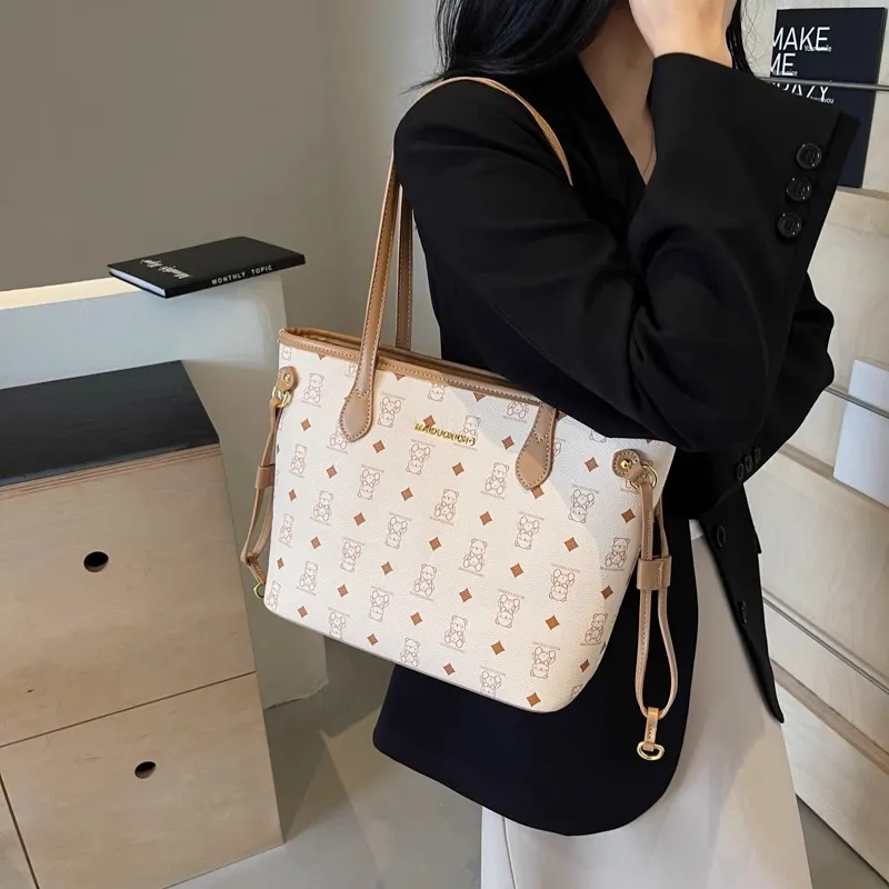 TTaG．baG PU Tote Bag Shopping Bag Crossbody Bag Shoulder Bag Women's Black/White/Pink/Brown/Black White-14