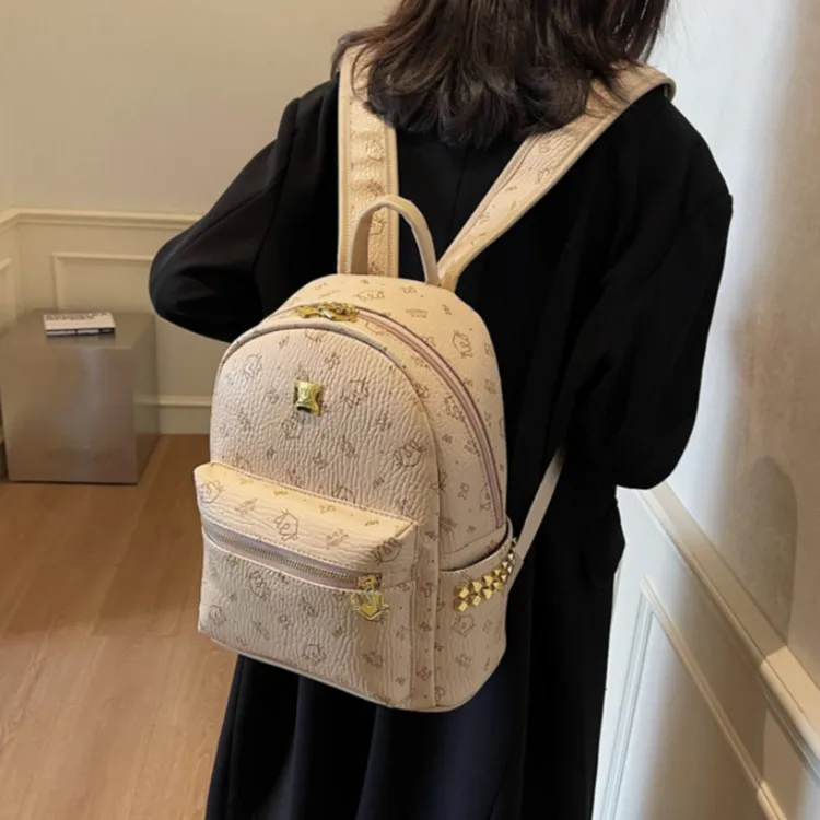 TTaG．baG PU Backpack Regular Women's Black/Pink/Brown/Khaki-2