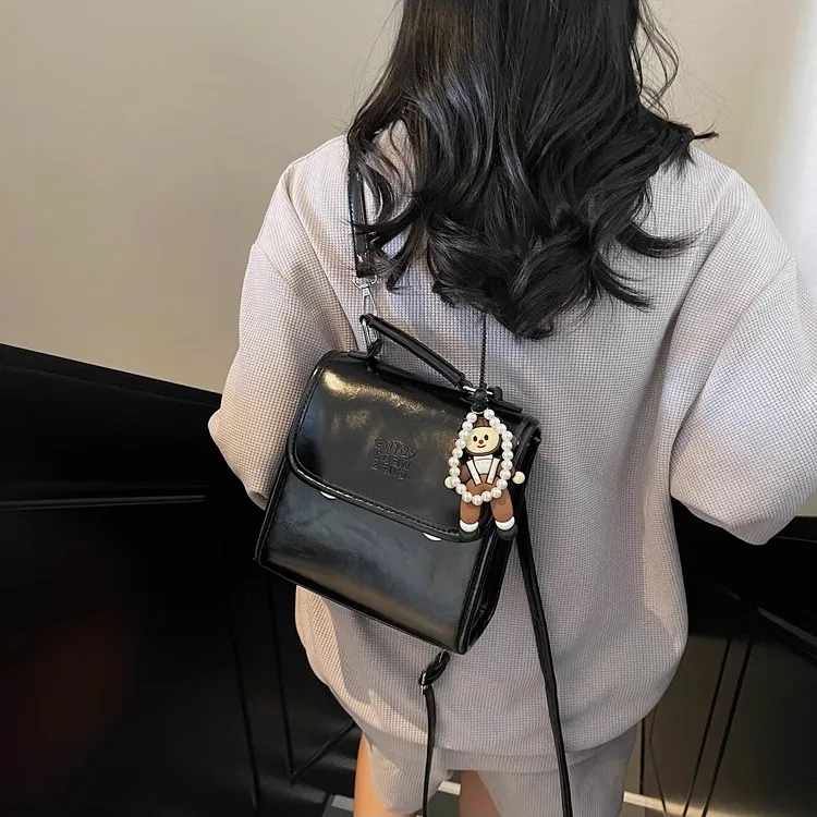 TTaG．baG PU Backpack Regular Women's Black/Green/Silver/Ecru-9
