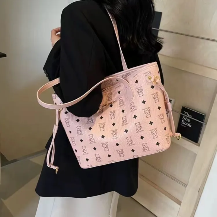 TTaG．baG PU Tote Bag Shopping Bag Crossbody Bag Shoulder Bag Women's Black/White/Pink/Brown/Black White-4
