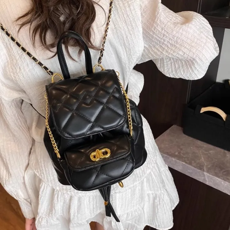 TTaG．baG PU Backpack Women's White/Pink/Black-10