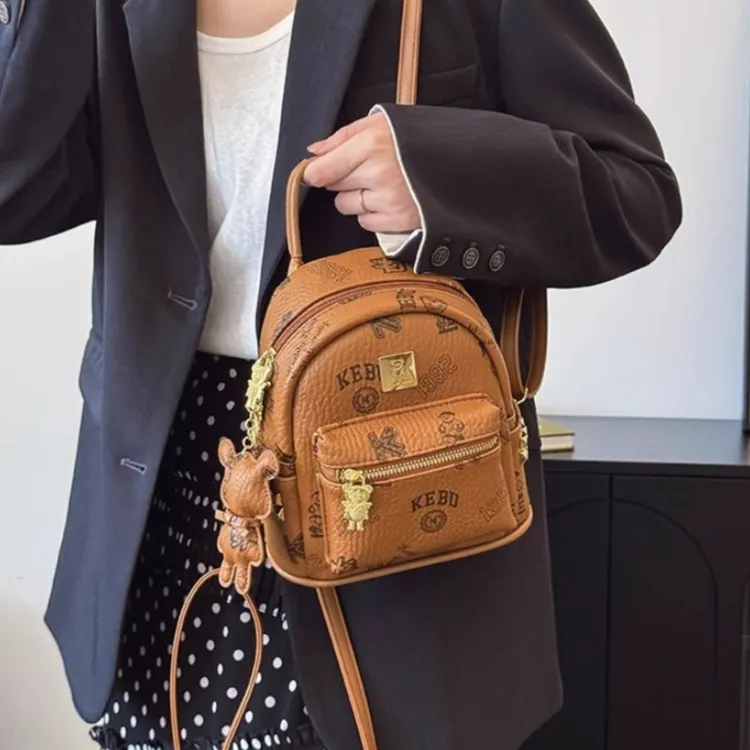 TTaG．baG PU Backpack Women's White/Pink/Brown/Black-10