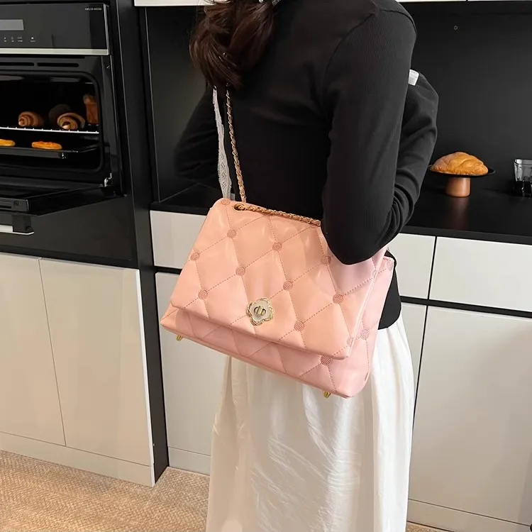 TTaG．baG PU Shoulder Bag Regular Women's Black/Coffee/Pink/White-6