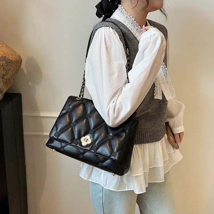 TTaG．baG PU Shoulder Bag Regular Women's Black/Coffee/Pink/White-2