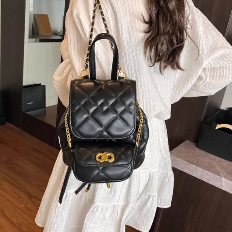 TTaG．baG PU Backpack Women's White/Pink/Black-11