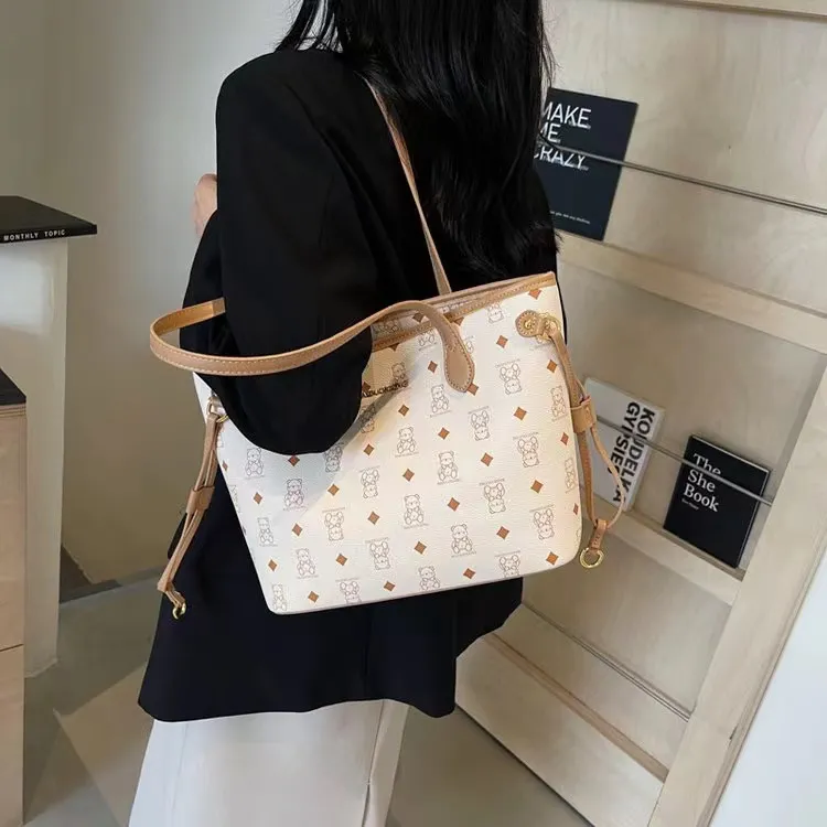 TTaG．baG PU Tote Bag Shopping Bag Crossbody Bag Shoulder Bag Women's Black/White/Pink/Brown/Black White-17