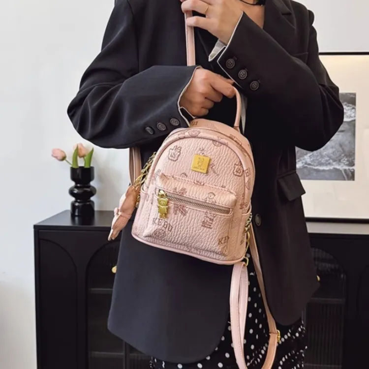 TTaG．baG PU Backpack Women's White/Pink/Brown/Black-6