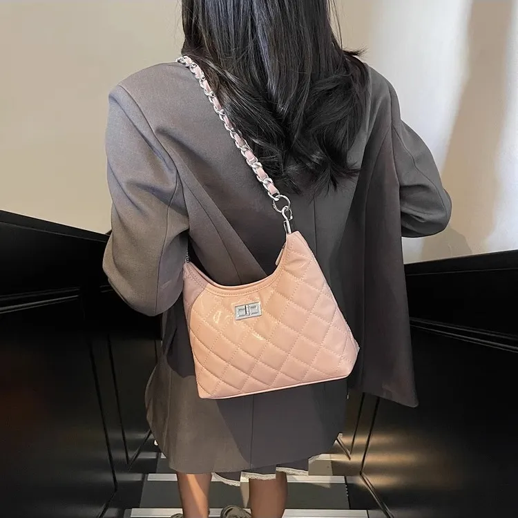 TTaG．baG PU Shoulder Bag Women's Blue/Pink-5