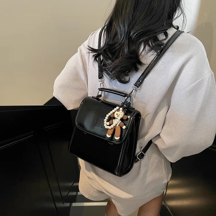 TTaG．baG PU Backpack Regular Women's Black/Green/Silver/Ecru-11