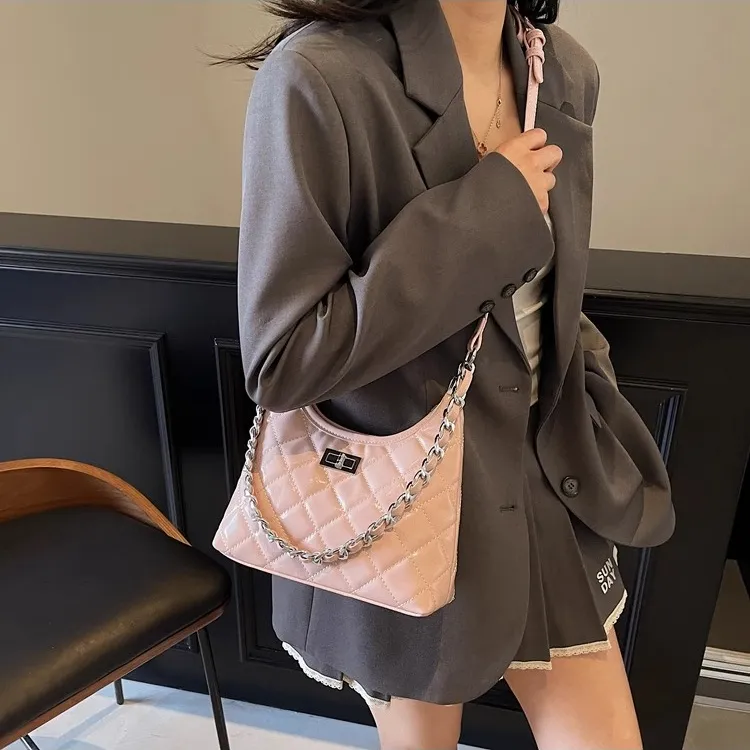 TTaG．baG PU Shoulder Bag Women's Blue/Pink-7