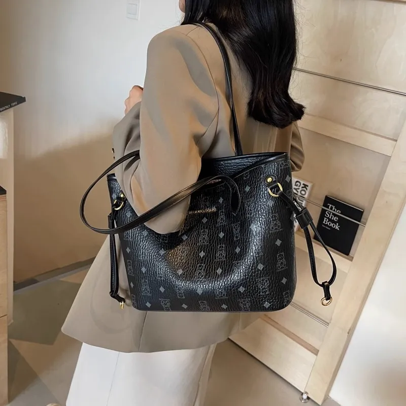 TTaG．baG PU Tote Bag Shopping Bag Crossbody Bag Shoulder Bag Women's Black/White/Pink/Brown/Black White-10