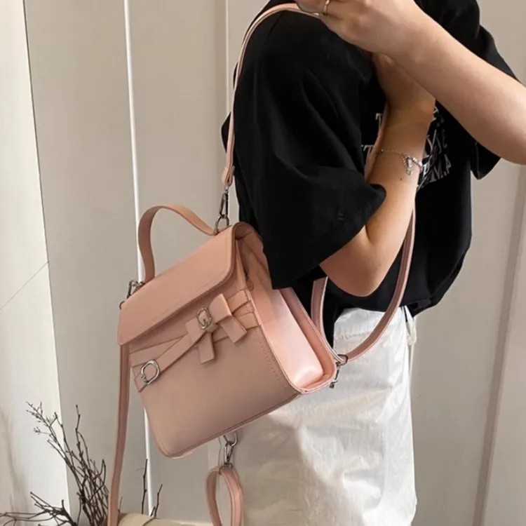 TTaG．baG PU Backpack Regular Women's White/Black/Blue/Pink/Yellow-9