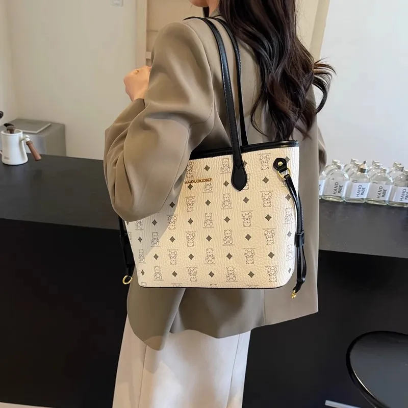 TTaG．baG PU Tote Bag Shopping Bag Crossbody Bag Shoulder Bag Women's Black/White/Pink/Brown/Black White-22