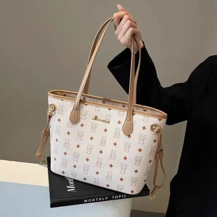 TTaG．baG PU Tote Bag Shopping Bag Crossbody Bag Shoulder Bag Women's Black/White/Pink/Brown/Black White-18