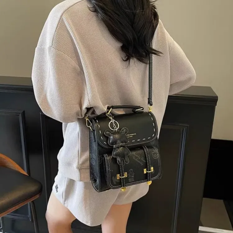 TTaG．baG PU Backpack Regular Women's Brown/Pink/Black/Brown & Ecru-11