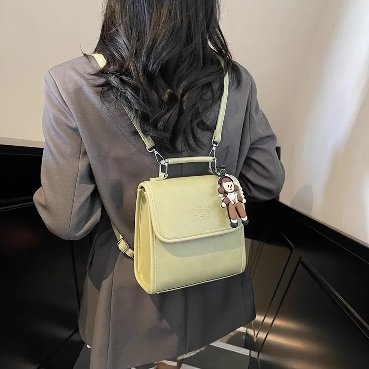 TTaG．baG PU Backpack Regular Women's Black/Green/Silver/Ecru-13
