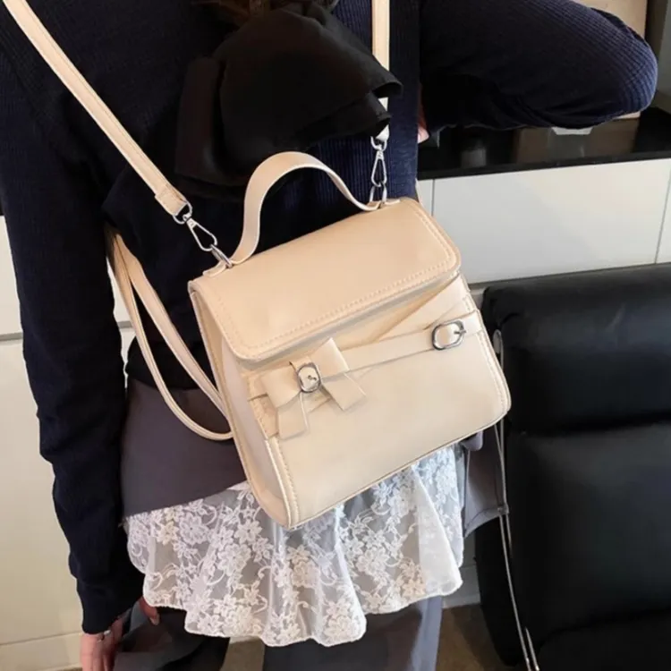 TTaG．baG PU Backpack Regular Women's White/Black/Blue/Pink/Yellow-3