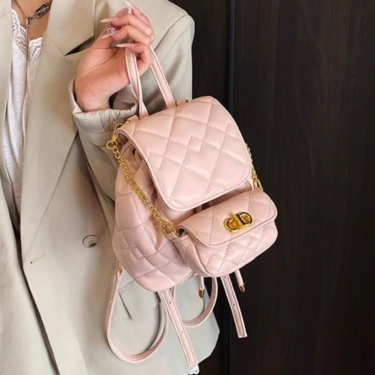 TTaG．baG PU Backpack Women's White/Pink/Black-7