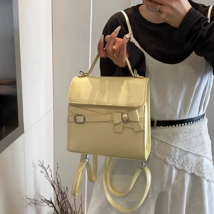 TTaG．baG PU Backpack Regular Women's White/Black/Blue/Pink/Yellow-18