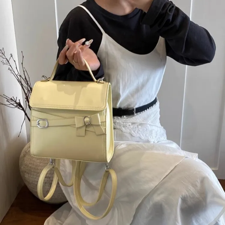 TTaG．baG PU Backpack Regular Women's White/Black/Blue/Pink/Yellow-19