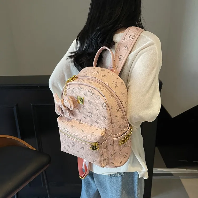 TTaG．baG PU Backpack Regular Women's Black/Pink/Brown/Khaki-10