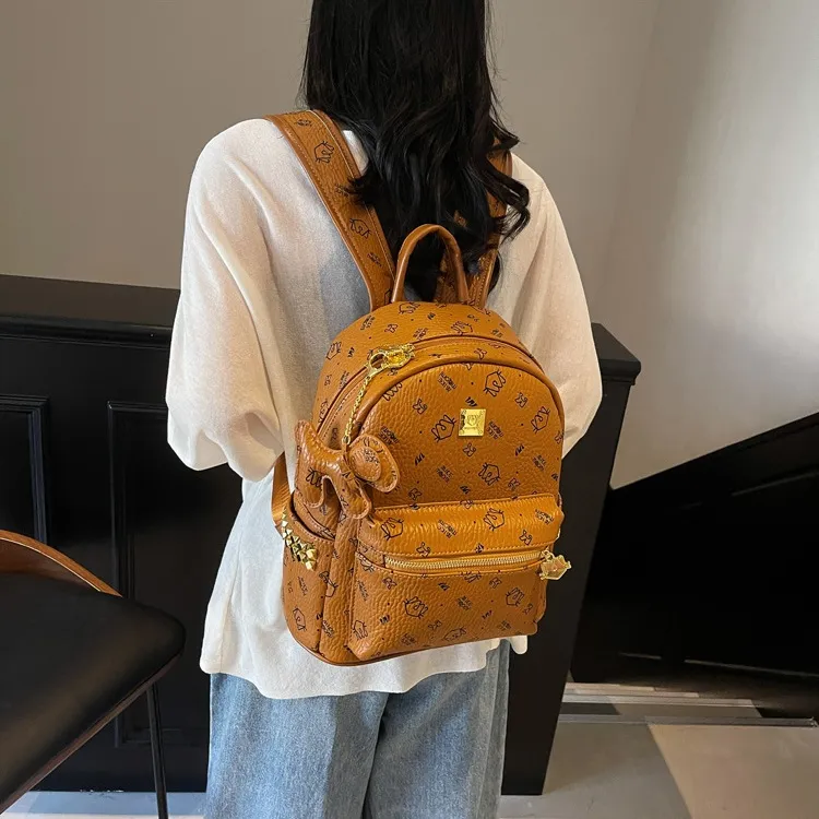 TTaG．baG PU Backpack Regular Women's Black/Pink/Brown/Khaki-7