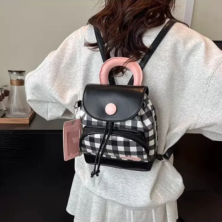 TTaG．baG PU Backpack Regular Women's Blue/Pink/Black-9
