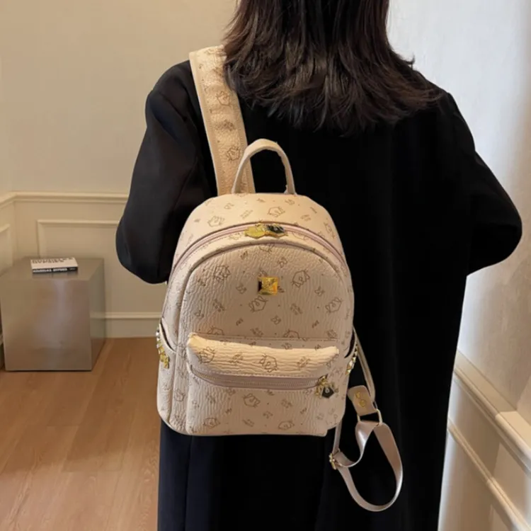 TTaG．baG PU Backpack Regular Women's Black/Pink/Brown/Khaki-3