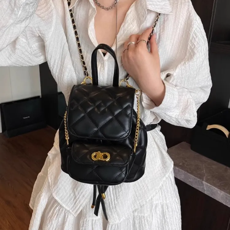TTaG．baG PU Backpack Women's White/Pink/Black-9