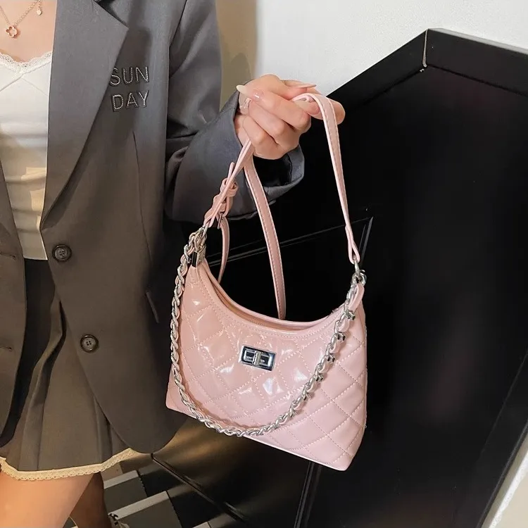 TTaG．baG PU Shoulder Bag Women's Blue/Pink-6
