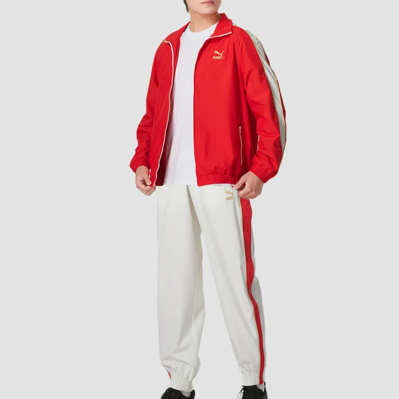 PUMA Casual Sportswear Men Set Red Top+White Bottom-1