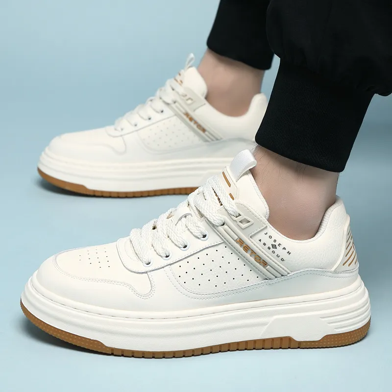 JOSEPH ABBOUD Low Top Skateboard Shoes Unisex White-5