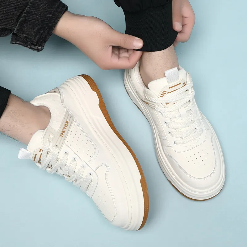 JOSEPH ABBOUD Low Top Skateboard Shoes Unisex White-4