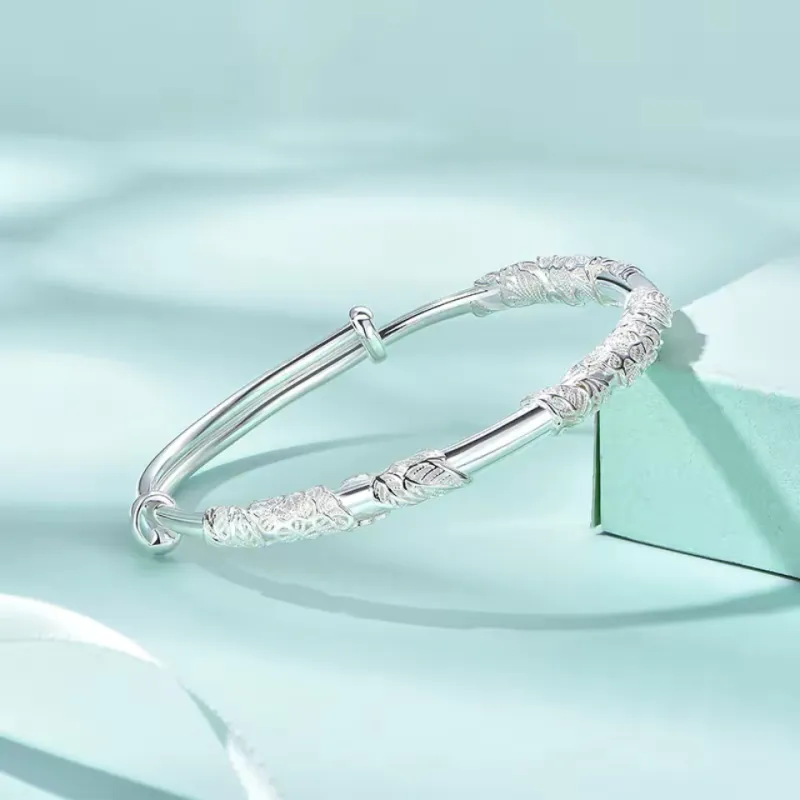 QIANSHIYINXIANG S999 Fine Silver Sterling Silver Bracelets Women's-2