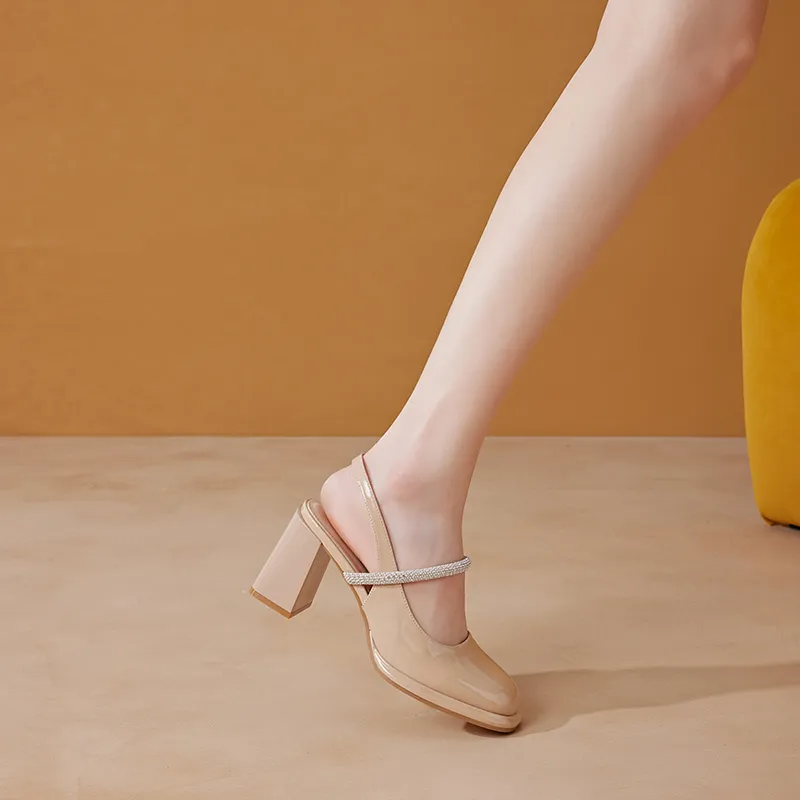 GNSJ Chunky Heel High Heels 8cm Women's-9