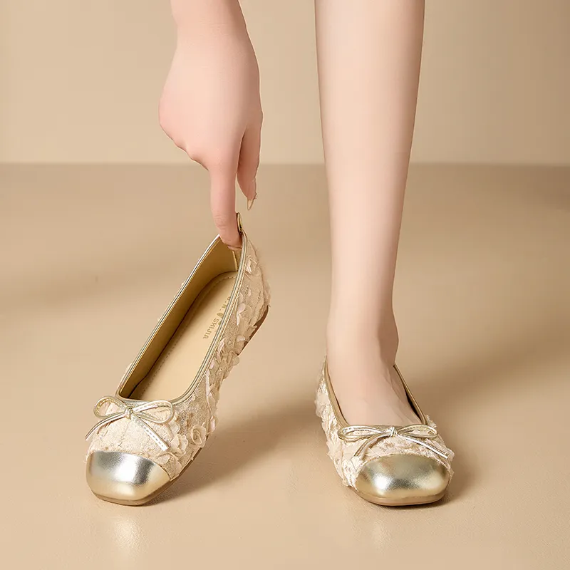 GNSJ Casual Single Shoes Women's Champagne-5