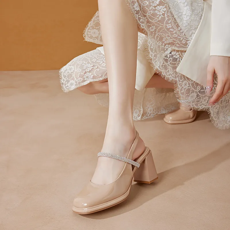 GNSJ Chunky Heel High Heels 8cm Women's-11