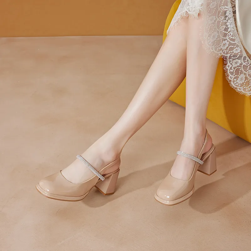 GNSJ Chunky Heel High Heels 8cm Women's-10