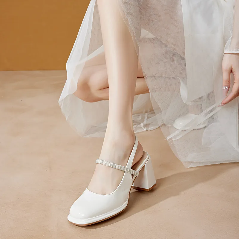 GNSJ Chunky Heel High Heels 8cm Women's-5