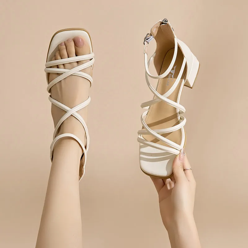 GNSJ Roman Sandals 4.5cm Women's Silver-12